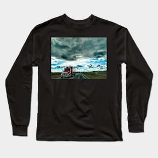 Truck on Canadian highway road Alberta Canada. Long Sleeve T-Shirt